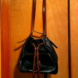 Dooney & Bourke Leather Drawstring Bucket Purse